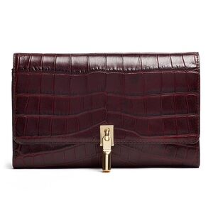 Elizabeth and James Black Currant Cynnie Wallet on a Chain